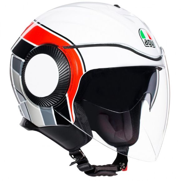 HELMET JET AGV ORBYT MULTI BRERA WHITE/RED/GREY