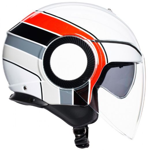 HELMET JET AGV ORBYT MULTI BRERA WHITE/RED/GREY