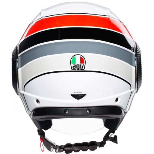 HELMET JET AGV ORBYT MULTI BRERA WHITE/RED/GREY