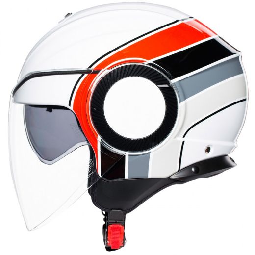 HELMET JET AGV ORBYT MULTI BRERA WHITE/RED/GREY