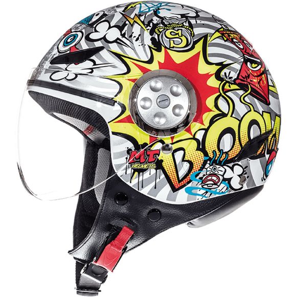HELMET JET MT HELMETS URBAN JUNIOR STREET ART WHITE