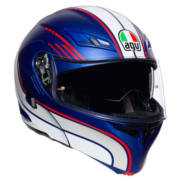 HELMET FLIP UP AGV COMPACT ST MULTI BOSTON MATT BLUE/WHITE/RED