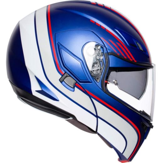 HELMET FLIP UP AGV COMPACT ST MULTI BOSTON MATT BLUE/WHITE/RED