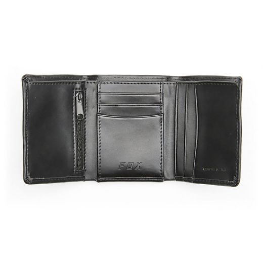 WALLET FOX RACING TRIFOLD LEATHER BLACK