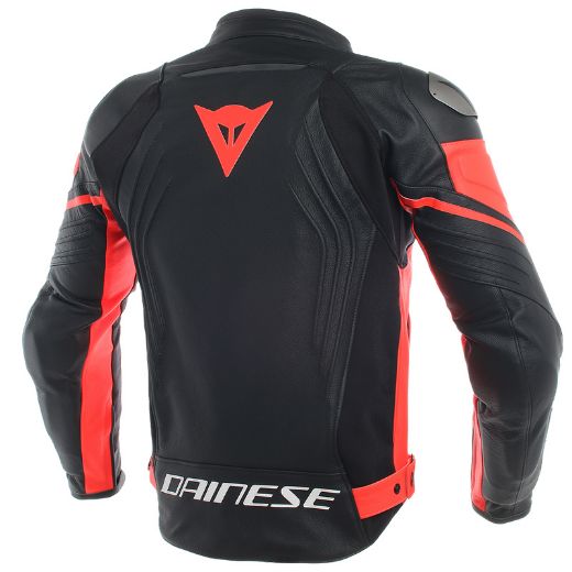 JACKET LEATHER DAINESE RACING 3 PELLE BLACK/BLACK/RED