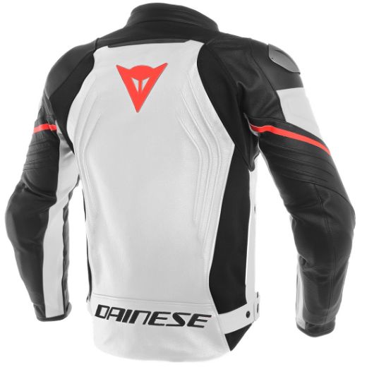 JACKET LEATHER PERFORATED DAINESE RACING 3 PELLE WHITE/BLACK/RED