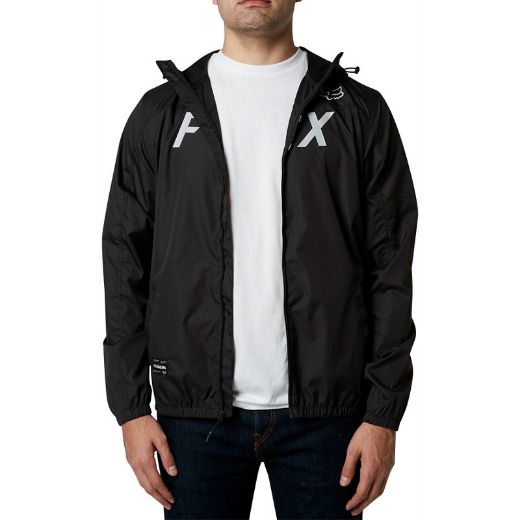 JACKET CASUAL WINDBREAKER FOX RACING MOTH WINDBREAKER BLACK/GREY