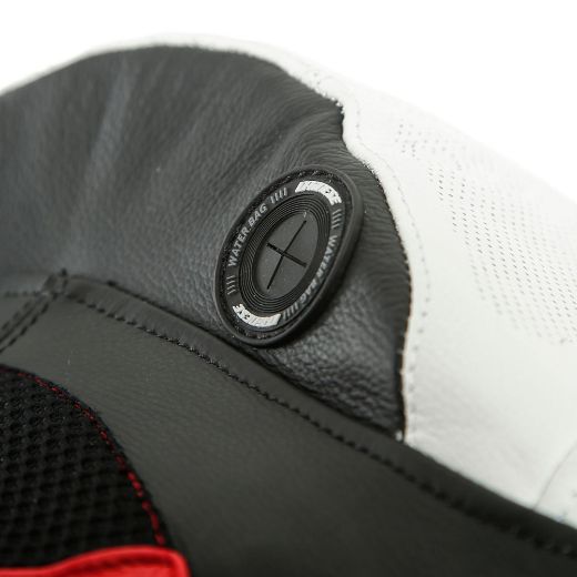 LEATHER SUIT DAINESE ASSEN 2 1PC PERF. BLACK/BLACK/RED-FLUO