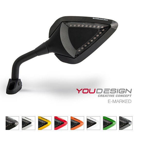 BARRACUDA D-VERSION FAIRING MIRRORS WITH INDICATORS SET ??T?????S ??????S BLACK