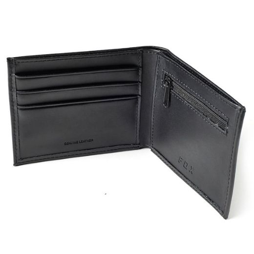F0X BIFOLD LEATHER WALLET BLACK