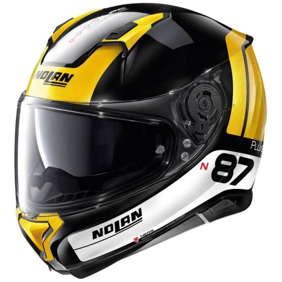 NOLAN N87 PLUS DISTINCTIVE N-COM 27 GLOSSY BLACK FULL FACE HELMET