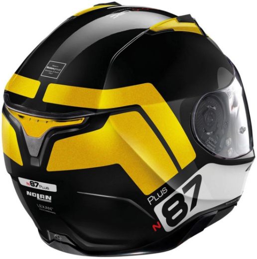 NOLAN N87 PLUS DISTINCTIVE N-COM 27 GLOSSY BLACK FULL FACE HELMET
