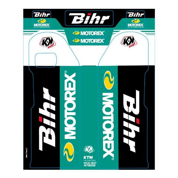 KUTVEC BIHR/MOTOREX BLACK/GREEN FORK STICKER