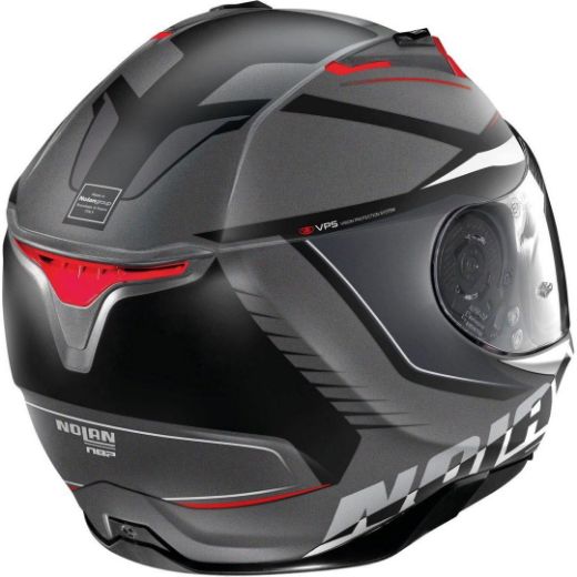 NOLAN N87 MILES N COM 87 FLAT LAVA GREY/WHITE/RED HELMET FULL FACE