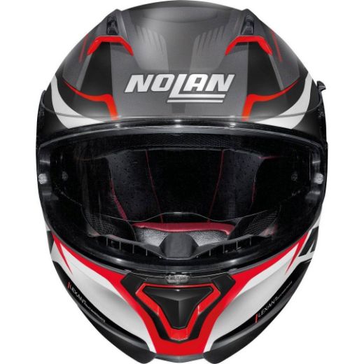 NOLAN N87 MILES N COM 87 FLAT LAVA GREY/WHITE/RED HELMET FULL FACE