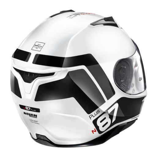 NOLAN N87 PLUS DISTINCTIVE N-COM 22 METAL WHITE HELMET FULL FACE
