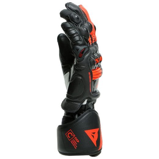 DAINESE DRUID 3 BLACK/FLUO-RED GLOVES LEATHER