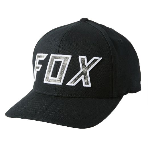FOX DOWN N DIRTY FLEXFIT HAT BLACK/WHITE