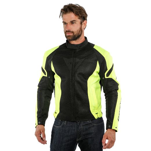 DAINESE AIR CRONO 2 TEX JACKET BLACK/FLUO-YELLOW/FLUO-YELLOW JACKET SUMMER