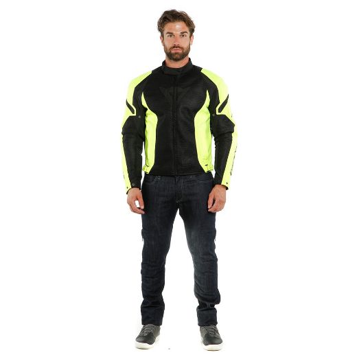 DAINESE AIR CRONO 2 TEX JACKET BLACK/FLUO-YELLOW/FLUO-YELLOW JACKET SUMMER