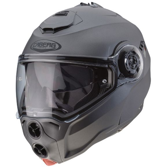 CABERG DROID MATT GUN METAL HELMET FLIP UP