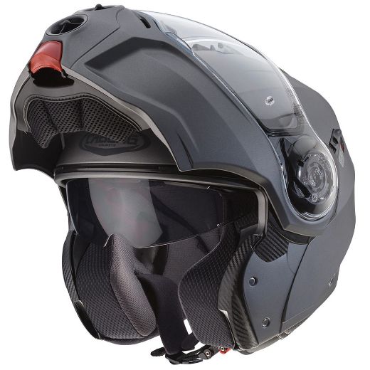 CABERG DROID MATT GUN METAL HELMET FLIP UP