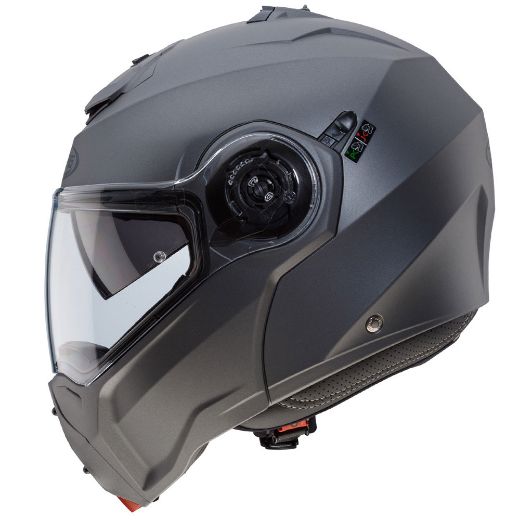 CABERG DROID MATT GUN METAL HELMET FLIP UP