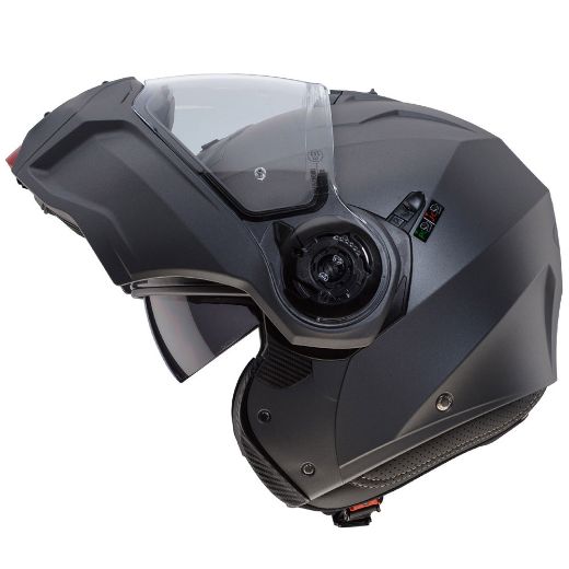 CABERG DROID MATT GUN METAL HELMET FLIP UP