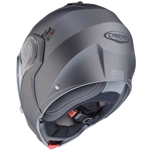 CABERG DROID MATT GUN METAL HELMET FLIP UP