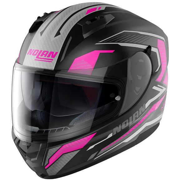 NOLAN N60-6 PERCEPTOR 28 FLAT BLACK/FUCHSIA