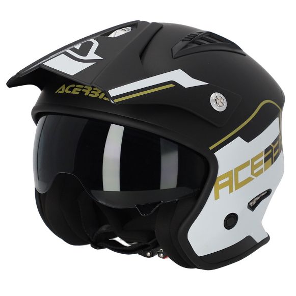 ACERBIS ARIA JET WHITE/BLACK/GOLD MATT HELMET JET