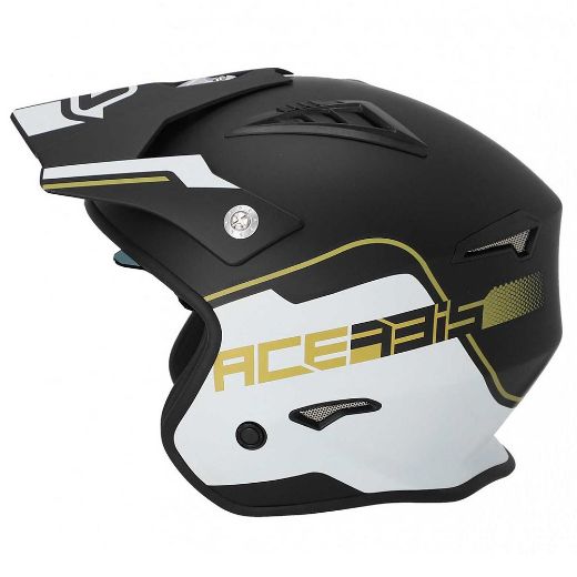 ACERBIS ARIA JET WHITE/BLACK/GOLD MATT HELMET JET