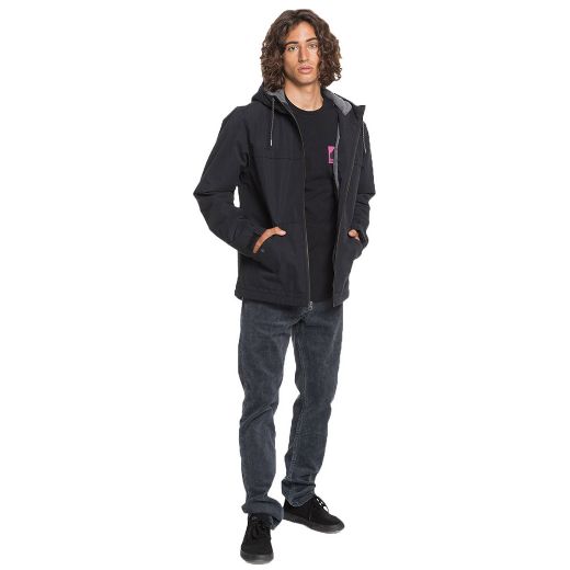 Αντρικά μπουφάν QUIKSILVER WAITING PERIOD μπουφάν με κουκούλα μαύρο