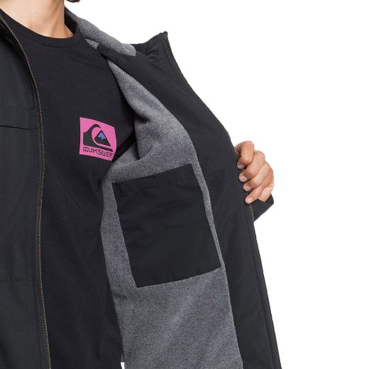 Αντρικά μπουφάν QUIKSILVER WAITING PERIOD μπουφάν με κουκούλα μαύρο