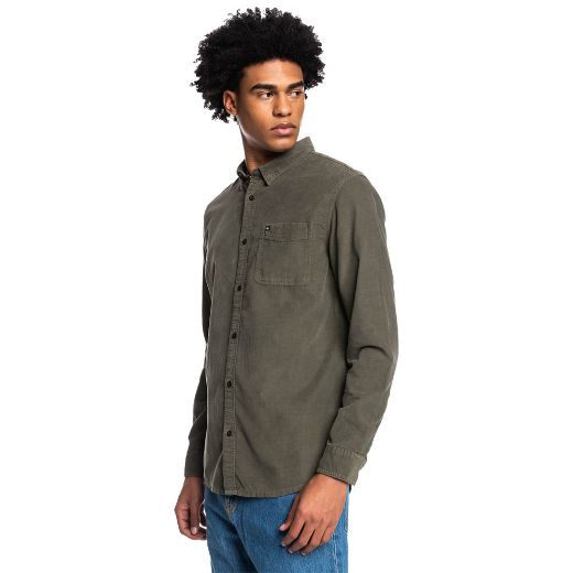 χειμερινό μακρυμάνικο πουκάμισο QUIKSILVER SMOKE TRAIL Καφέ