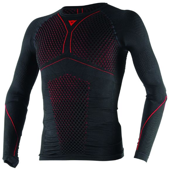 Αντρικές Ισοθερμικές μπλούζες DAINESE D-CORE THERMO TEE LS Μακρυμάνικες ισοθερμικές μπλούζες μαύρο κόκκινο