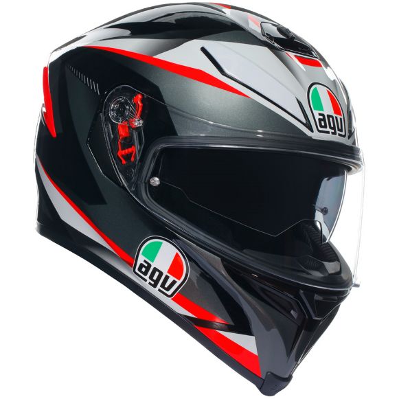 AGV K-5 S MAX FULL-FACE ΚΡΑΝΗ PLASMA BLACK/GREY/RED