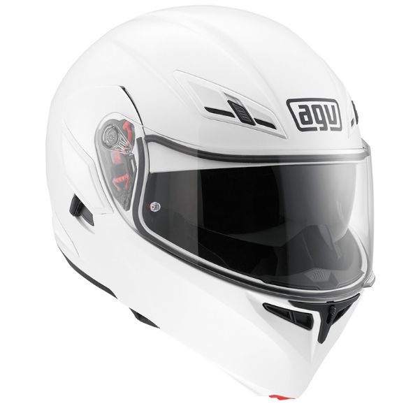 Flip-Up κράνος AGV COMPACT ST WHITE Κράνη μηχανής & σκούτερ