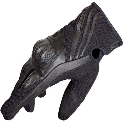 NORDCODE MATRIX μαύρα δερμάτινα καλοκαιρινά γάντια μηχανής