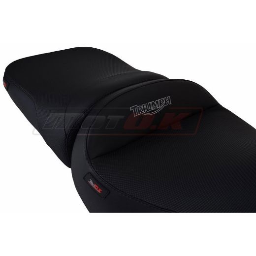 MOTO.K BLACK/GREY COMFORT SEAT + EMBROIDERY LOGO FOR TRIUMPH TIGER 800