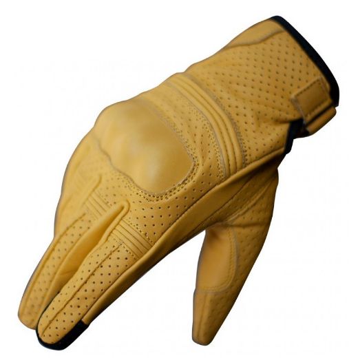 Ρετρό δερμάτινα καλοκαιρινά γάντια μηχανής NORDCODE THROTTLE κίτρινα