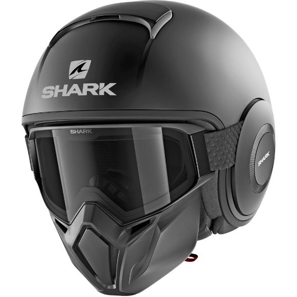 SHARK STREET DRAK BLANK MAT BLACK HELMET JET