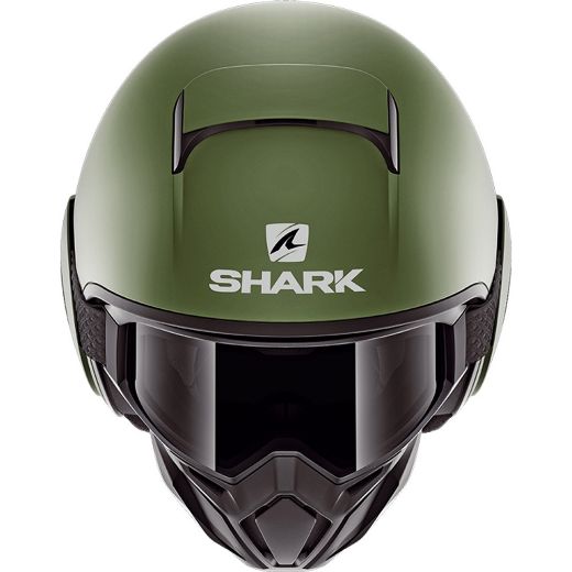 SHARK STREET DRAK BLANK MAT/GREEN MAT HELMET JET