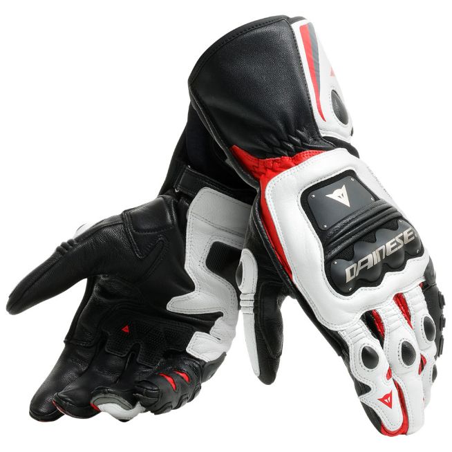 DAINESE STEEL-PRO BLACK/WHITE/RED δερμάτινα sport γάντια μηχανής