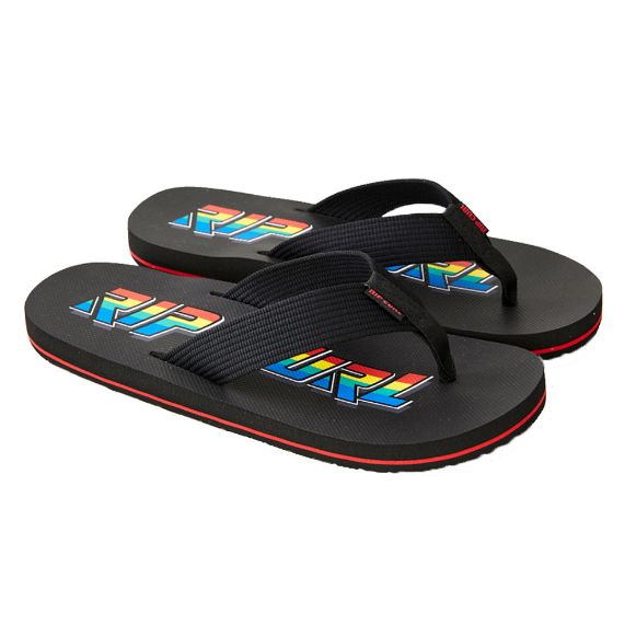 RIPCURL BOB CUSH BLACK/RED/BLUE FLIP FLOPS
