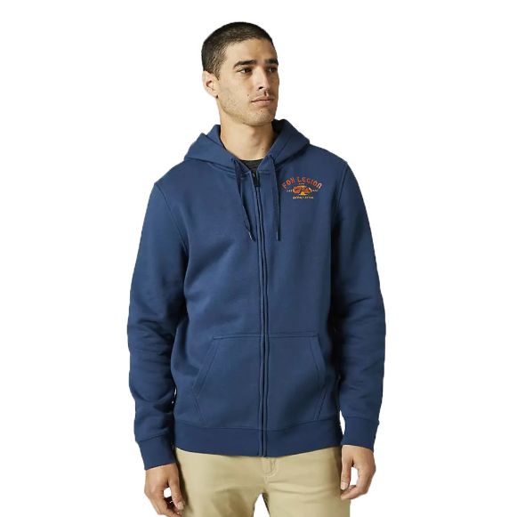 FOX AT BAY ZIP HOODIE DARK INDIGO