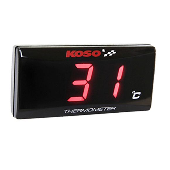 KOSO THERMOMETER SUPER SLIM RED BLACK INDICATOR
