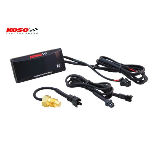 KOSO THERMOMETER SUPER SLIM RED BLACK INDICATOR