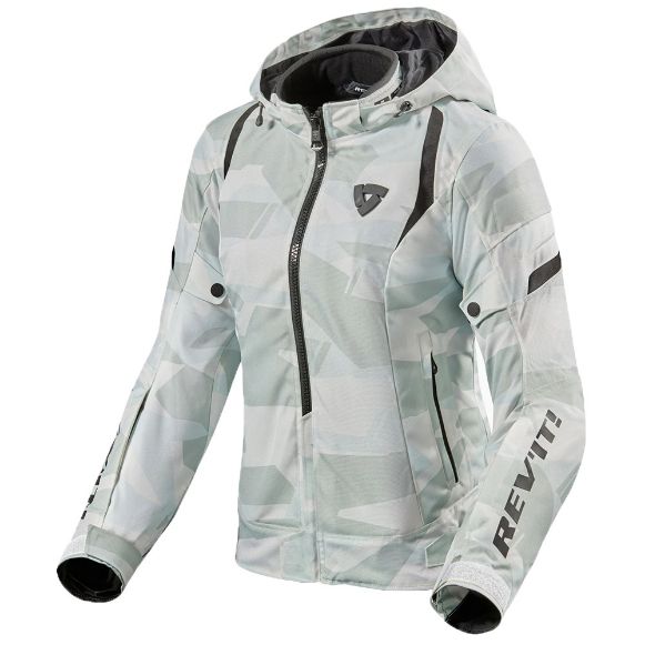 Γυναικείο Μπουφάν REVIT FLARE 2 LADIES Αδιάβροχο Γυναικείο Μπουφάν μηχανής Camo-Grey White