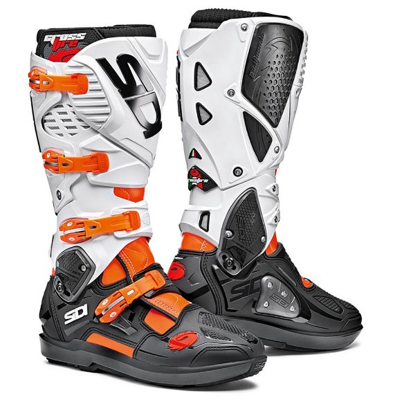SIDI CROSSFIRE 3 SRS FLUO ORANGE/BLACK/WHITE BOOTS MX